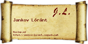 Jankov Lóránt névjegykártya