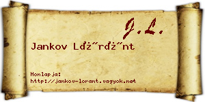 Jankov Lóránt névjegykártya